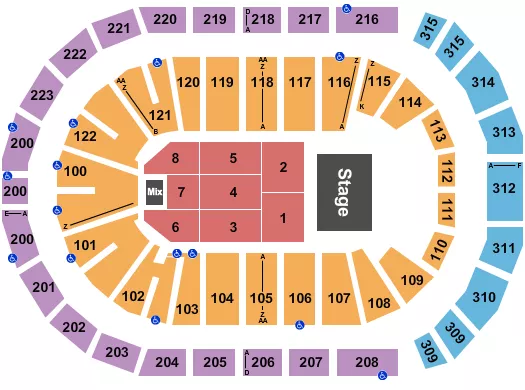 seating chart for Gas South Arena - Los Temerarios - eventticketscenter.com