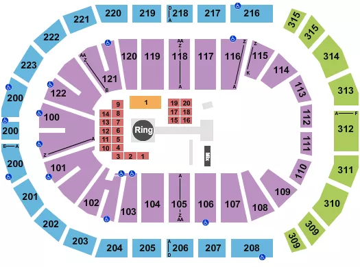 seating chart for Gas South Arena - MMA - eventticketscenter.com