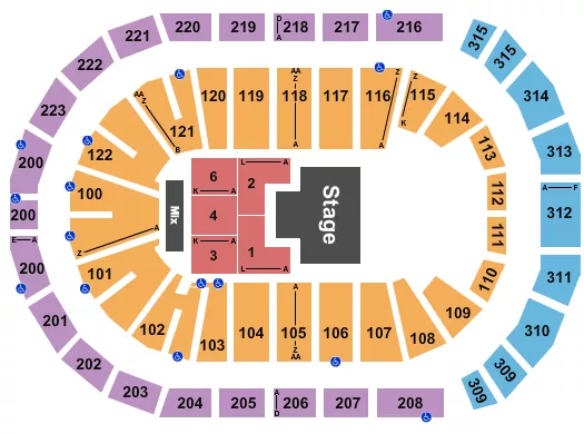seating chart for Gas South Arena - Omar Courtz - eventticketscenter.com