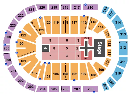 seating chart for Gas South Arena - Phil Wickham - eventticketscenter.com