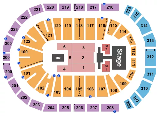 seating chart for Gas South Arena - Phil Wickham - eventticketscenter.com