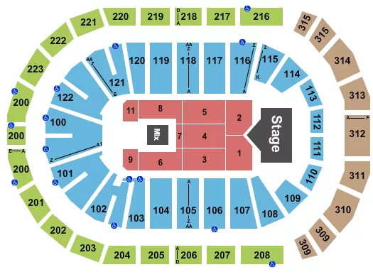 seating chart for Gas South Arena - Rascal Flatts - eventticketscenter.com