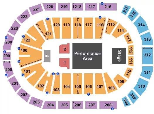 seating chart for Gas South Arena - Rodeo 3 - eventticketscenter.com