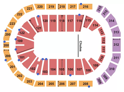 seating chart for Gas South Arena - Rodeo - eventticketscenter.com