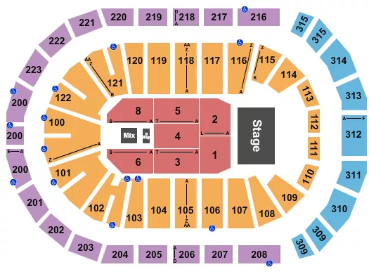 seating chart for Gas South Arena - Sugarland - eventticketscenter.com