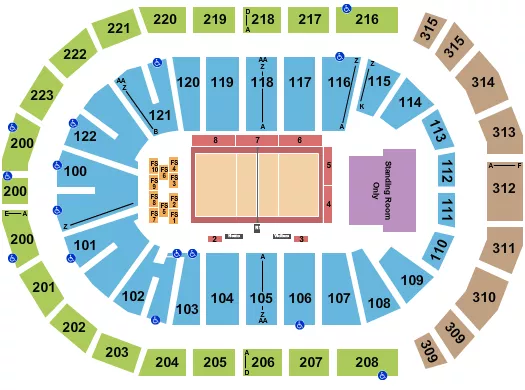 seating chart for Gas South Arena - Volleyball - eventticketscenter.com