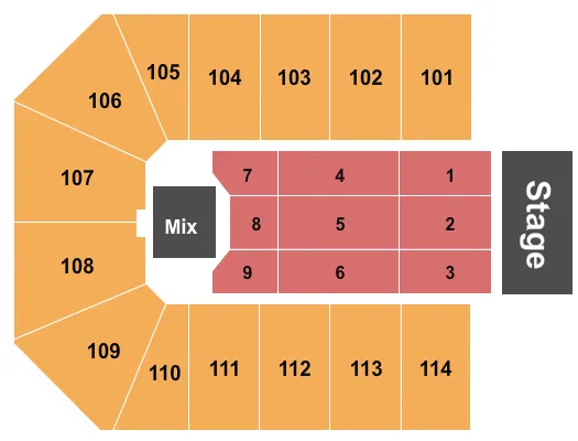 seating chart for Gateway Center Arena At College Park - Endstage 2 - eventticketscenter.com