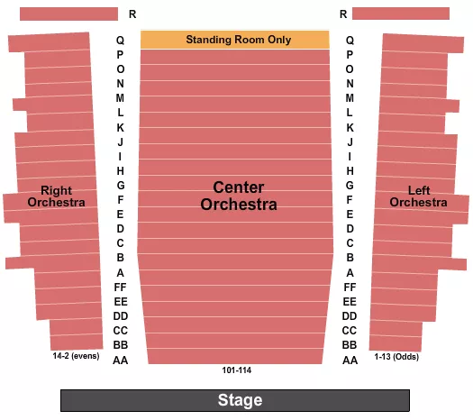 seating chart for Gateway Playhouse - Endstage 2 - eventticketscenter.com