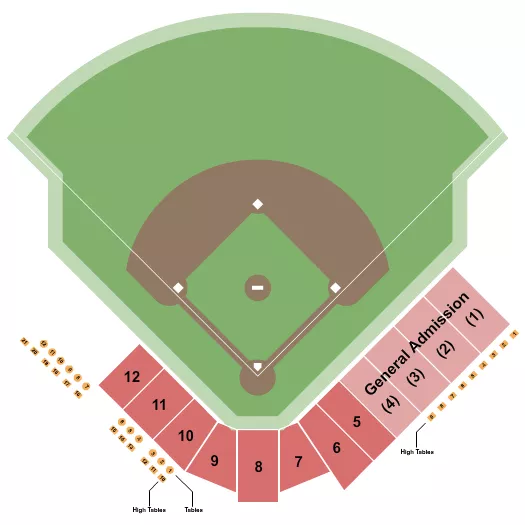 seating chart for Gene Hooks Field At David F. Couch Ballpark - Baseball - eventticketscenter.com