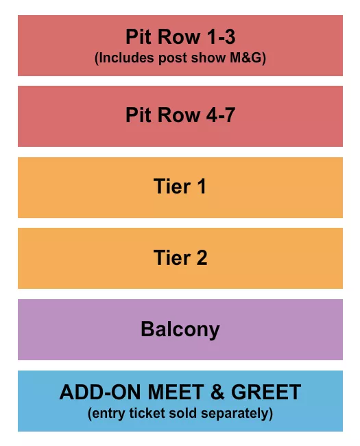 seating chart for Madison Theater - Covington - Endstage Pit & Tiers 3 - eventticketscenter.com