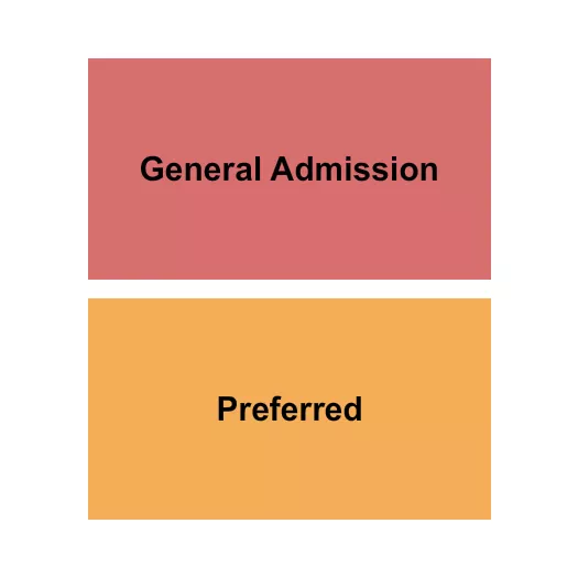 GA/Preferred Seating Chart at Union Transfer. The chart shows the main floor/stage with seating options surrounding it, which are color coded