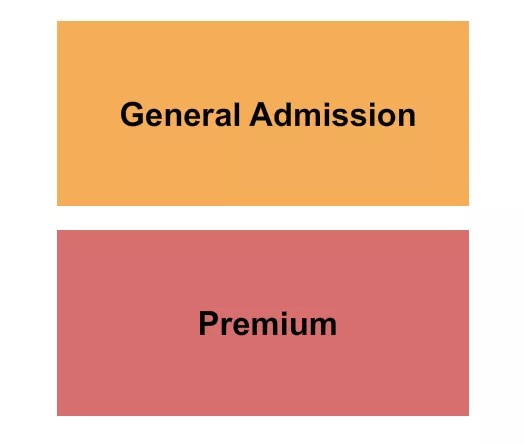 GA & Premium Seating Chart at Knitting Factory. The chart shows the main floor/stage with seating options surrounding it, which are color coded