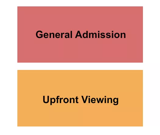 GA/Upfront Seating Chart at Indian Crossing Casino. The chart shows the main floor/stage with seating options surrounding it, which are color coded