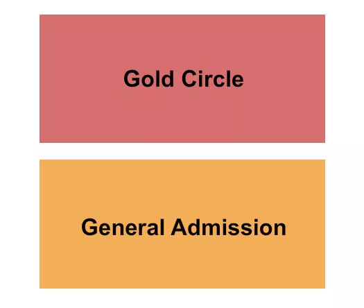 GA & Gold Circle Seating Chart at PNE Forum. The chart shows the main floor/stage with seating options surrounding it, which are color coded