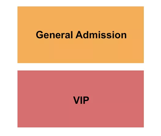 GA & VIP Seating Chart at Pontotoc County Agri-Plex & Convention Center. The chart shows the main floor/stage with seating options surrounding it, which are color coded