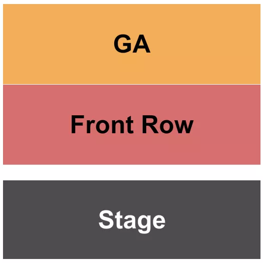 GA / Front Row Seating Chart at Miami Improv. The chart shows the main floor/stage with seating options surrounding it, which are color coded