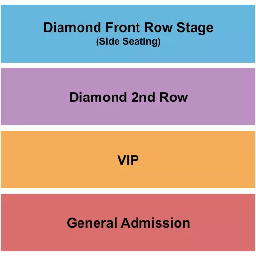 Micro Maidens Seating Chart at The Maverick King of Clubs. The chart shows the main floor/stage with seating options surrounding it, which are color coded