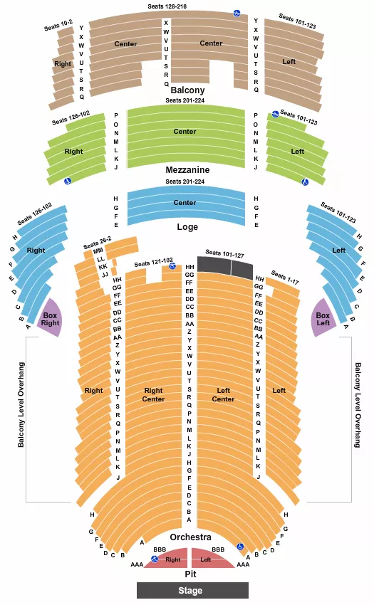 seating chart for Genesee Theatre - End Stage - eventticketscenter.com