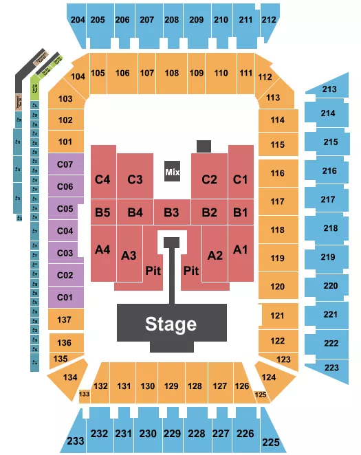 seating chart for Geodis Park - Green Day 2024 - eventticketscenter.com
