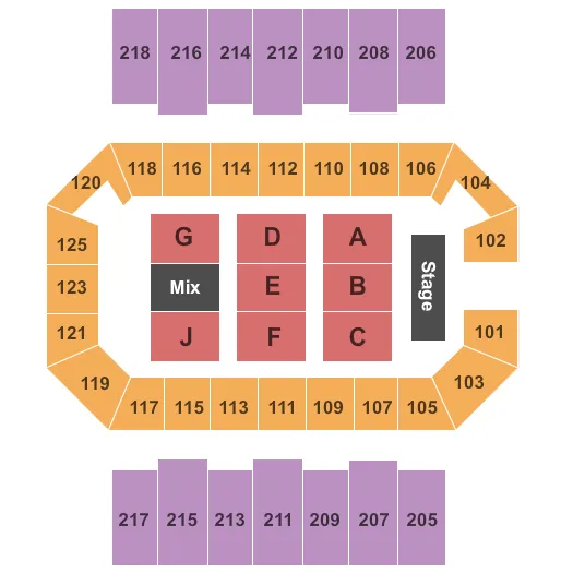 seating chart for George M Sullivan Sports Arena - End Stage - eventticketscenter.com