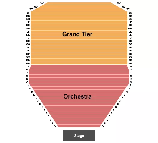 seating chart for George Mason Center For The Arts - Concert Hall - Endstage - eventticketscenter.com