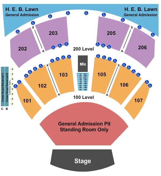 seating chart for Germania Insurance Amphitheater - End Stage GA Pit 2 - eventticketscenter.com
