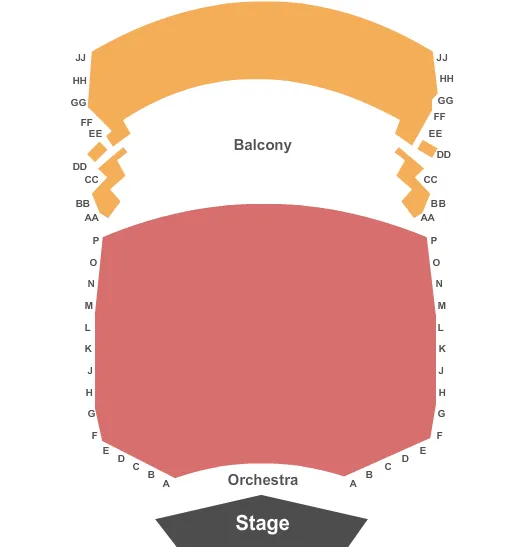 seating chart for Highland Capital Performance Hall at Germantown Performing Arts Center - End Stage - eventticketscenter.com