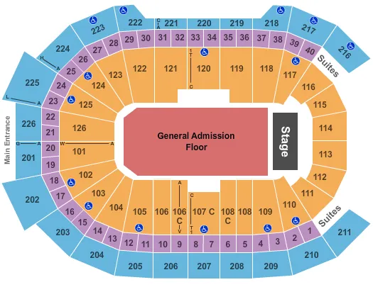 seating chart for Giant Center - Endstage GA Floor - eventticketscenter.com
