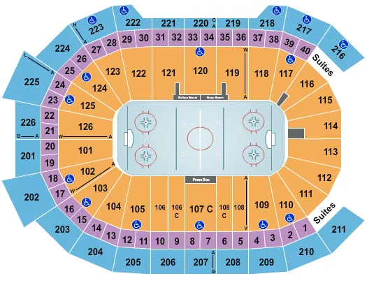 seating chart for Giant Center - Hockey 2 - eventticketscenter.com