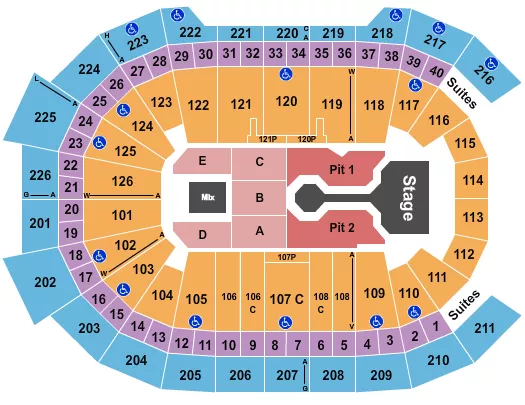 seating chart for Giant Center - Josiah Queen - eventticketscenter.com