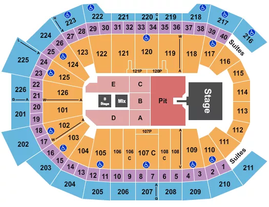 seating chart for Giant Center - Keith Urban - eventticketscenter.com