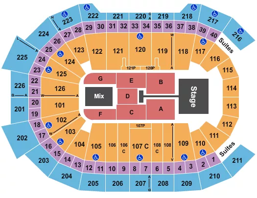 seating chart for Giant Center - MercyMe - eventticketscenter.com