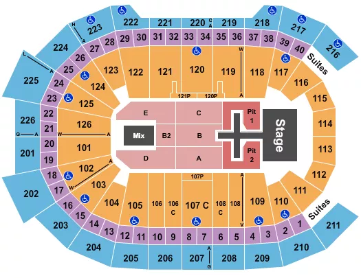 seating chart for Giant Center - Phil Wickham - eventticketscenter.com