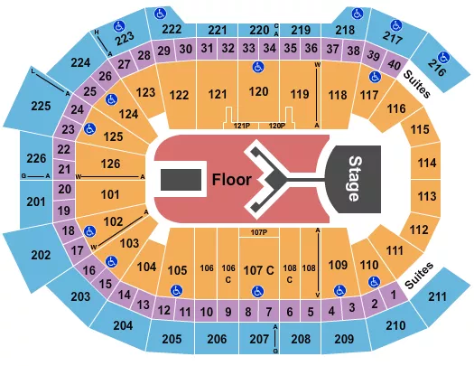 seating chart for Giant Center - Shinedown - eventticketscenter.com