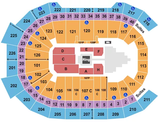 seating chart for Giant Center - WWE - eventticketscenter.com