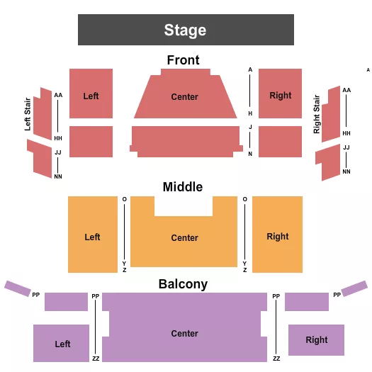 seating chart for Gichi-Ziibi Center For The Arts - End Stage - eventticketscenter.com