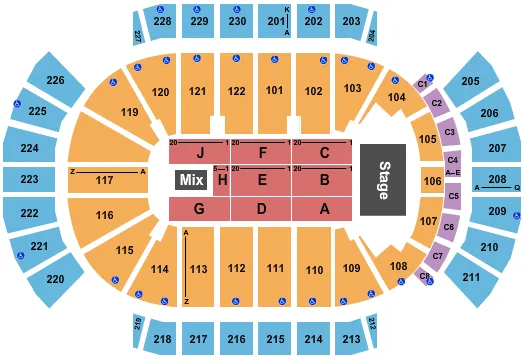seating chart for Desert Diamond Arena - The Millennium Tour - eventticketscenter.com
