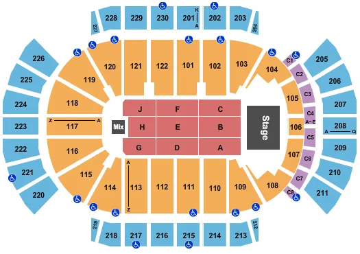 seating chart for Desert Diamond Arena - Wild N Out - eventticketscenter.com