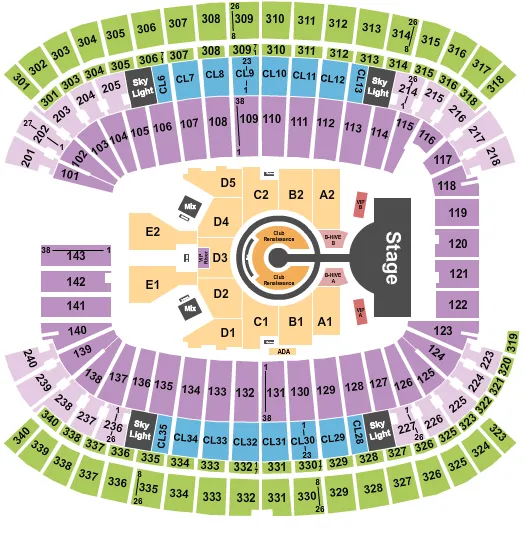 seating chart for Gillette Stadium - Beyonce 2 - eventticketscenter.com
