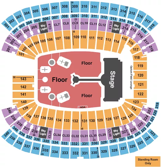 seating chart for Gillette Stadium - Coldplay 2 - eventticketscenter.com