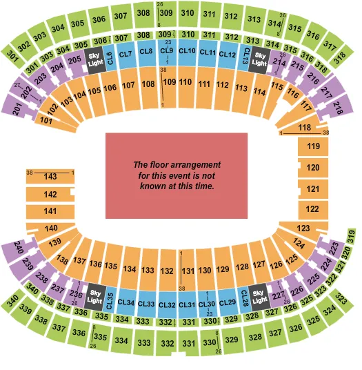 seating chart for Gillette Stadium - Generic Floor - eventticketscenter.com