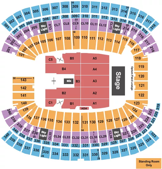 seating chart for Gillette Stadium - George Strait - eventticketscenter.com