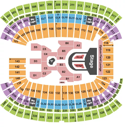 seating chart for Gillette Stadium - Karol G - eventticketscenter.com