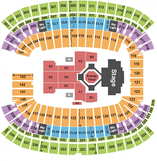 seating chart for Gillette Stadium - Kendrick Lamar - eventticketscenter.com