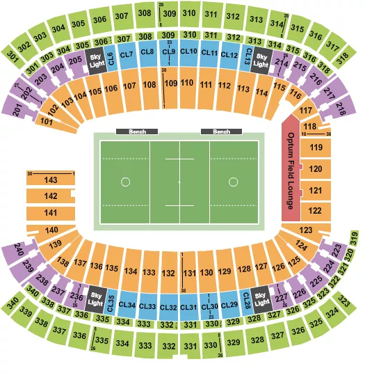 seating chart for Gillette Stadium - Lacrosse 2 - eventticketscenter.com