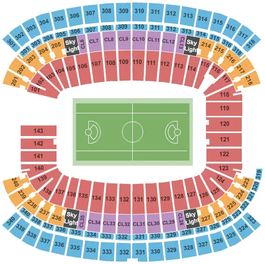seating chart for Gillette Stadium - Lacrosse - eventticketscenter.com