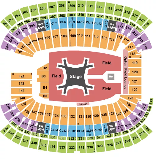 seating chart for Gillette Stadium - Luke Combs - eventticketscenter.com
