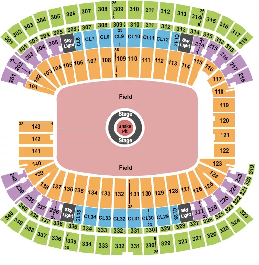 seating chart for Gillette Stadium - Metallica - eventticketscenter.com
