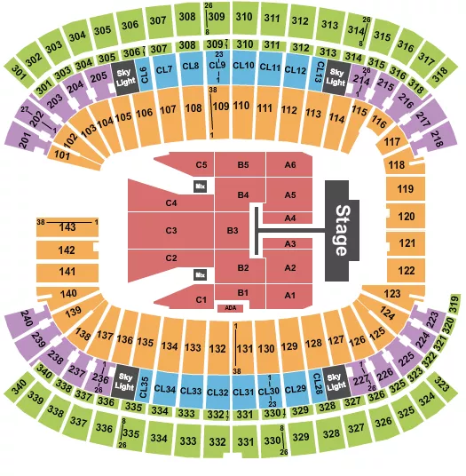 seating chart for Gillette Stadium - Post Malone - eventticketscenter.com