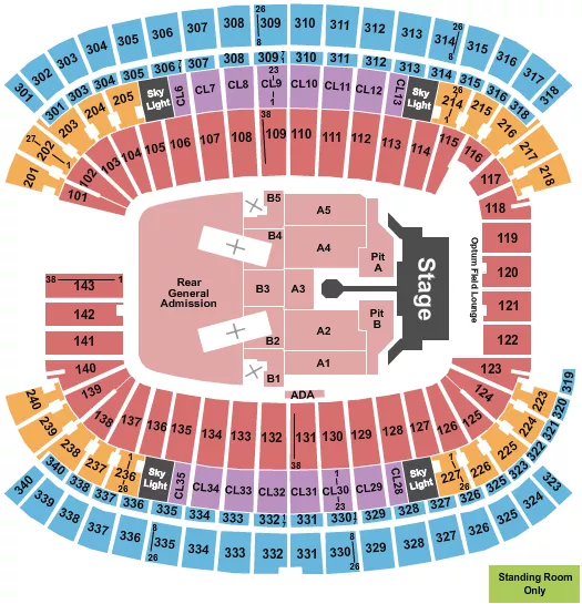 seating chart for Gillette Stadium - Rolling Stones 2 - eventticketscenter.com